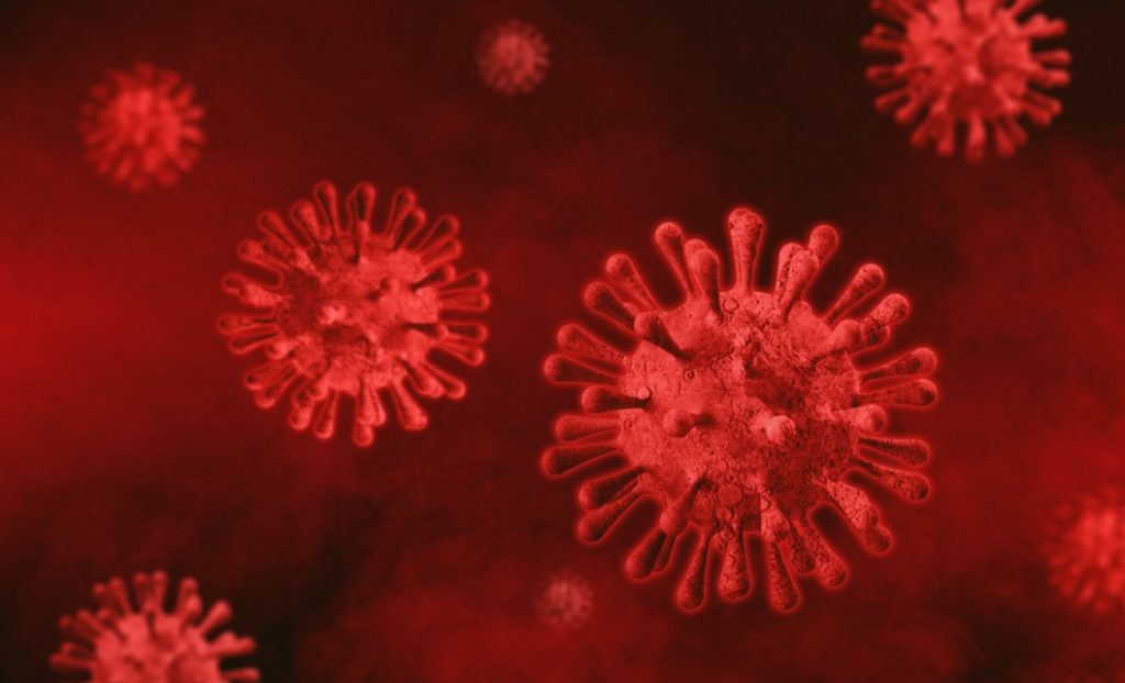 red virus depth of field background copy space text overlay corona coronavirus corona virus disease t20 omwLB8