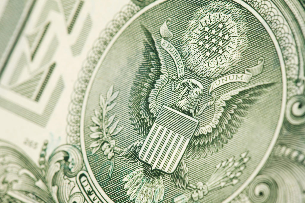 closeup of a dollar bill