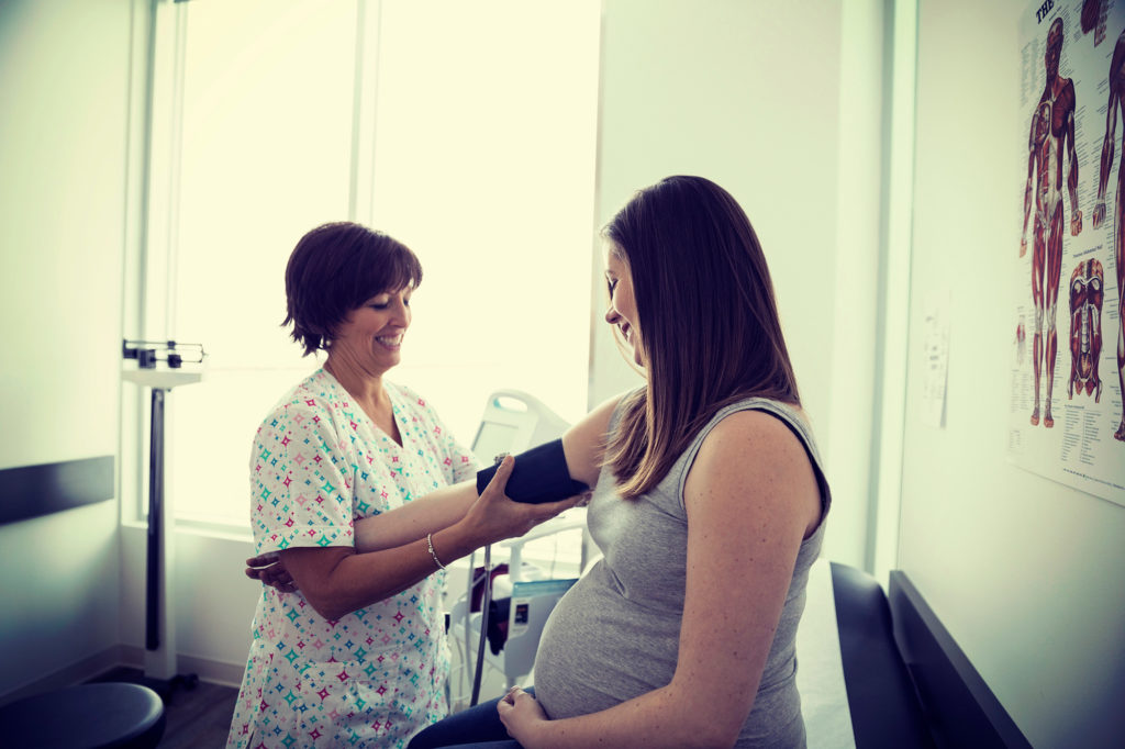 pregnant Patient getting her Blood Pressure