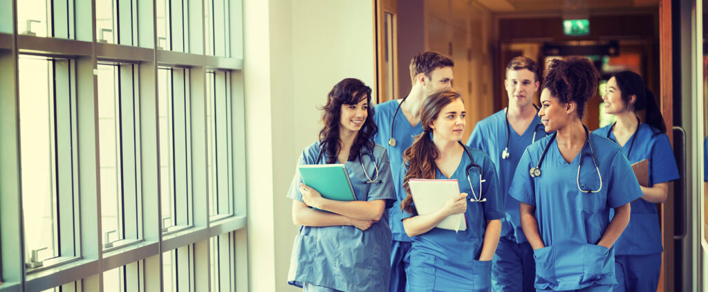 Student Nurses Walking