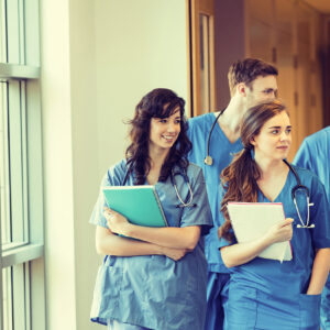 Student Nurses Walking