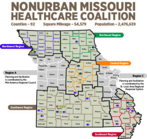 Nonurban Missouri Healthcare Coalition map