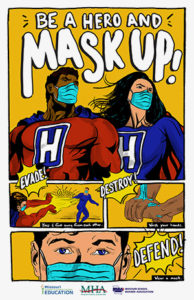 Be a hero and Mask up poster