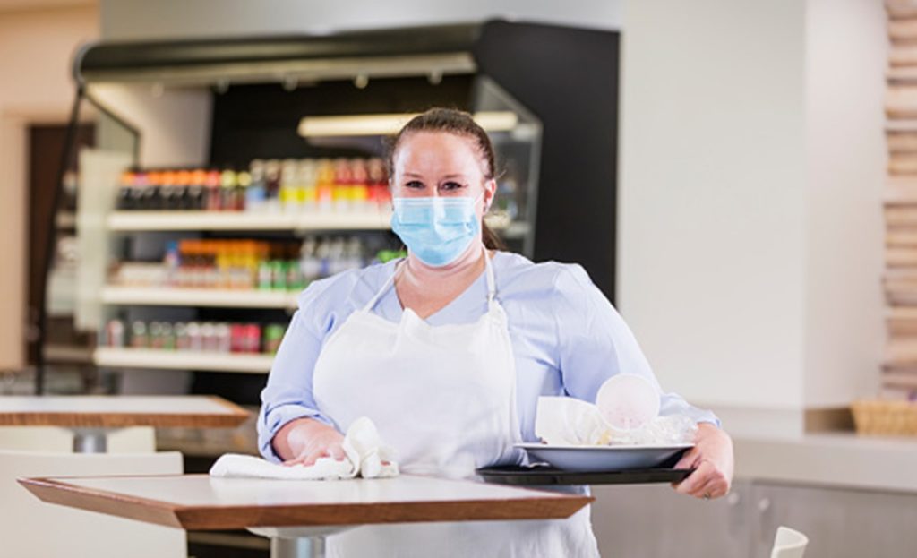 woman working in hospital cafeteria