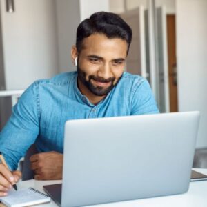 Guy in front of laptop